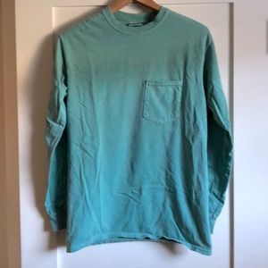Comfort colors Long sleeve t-shirt w/pocktAquaNWOT
